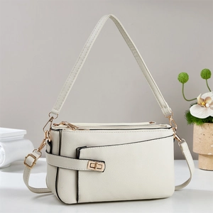 Damen Crossbody Tasche PU Leder Litchi Struktur Mehrere Fächer Goldener Drehverschluss Mode Schulter Handy Tasche