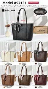 Collage showing interior layout and various color options for the woven texture tote bag