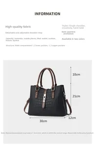Guide des tailles détaillé pour ce sac à main élégant en cuir à motif crocodile