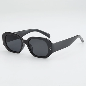 Lunettes De Soleil Polygone Protection UV400 Monture PC Hexagone Rivet Mode De Rue Rétro Pour Hommes Femmes