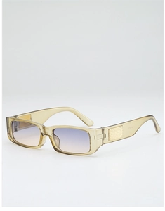 Detailed view of OM5120 sunglasses with golden metal hinges and gradient lenses