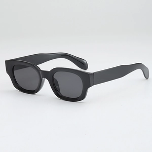 Lunettes De Soleil Carrées Rétro Épaisses Pour Femmes Hommes Monture PC Lentille AC Protection UV400 Mode Hip Hop Polyvalent