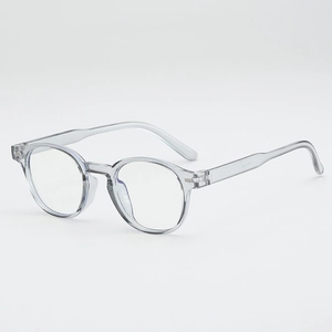Lunettes de soleil ovales rétro grises avec rivets et finition transparente de haute qualité