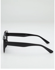 Detail view of the inner arm of black square sunglasses showing the CA2830 model number