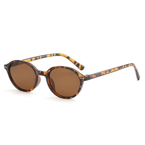 Lunettes de soleil rondes rétro en écaille avec verres foncés et rivets en argent