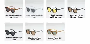 Classic square sunglasses collection in seven colors with UV protection and vintage rivet design