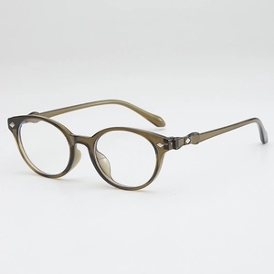 Retro-Sonnenbrille mit ovalem olivegrünem Rahmen und Metall-Diamant-Nieten