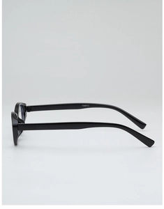 Side view of black cat-eye glasses frame showing hinge detail and C42221 model code