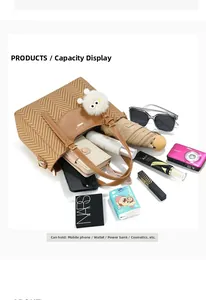 Top view of the brown bucket bag showing large interior capacity for daily essentials