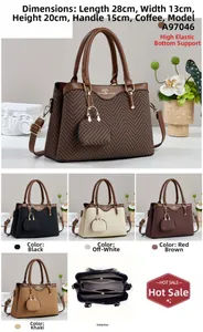 Detailed view of tote bag dimensions and five colors with double zipper interior
