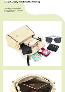 Straw texture crossbody bag showing spacious interior for phone, wallet and sunglasses