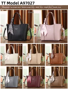Detailed sizing chart and color palette for litchi pattern tote bags with silk scarves