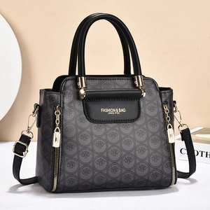 Borsa Da Donna In Pelle PU Vintage Monogramma Manico Superiore Tracolla Grande Capacità Moda Quotidiana
