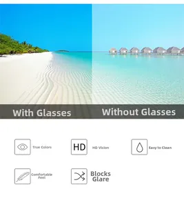 Detail view of HD polarized lenses showing high clarity, glare reduction, and true colors