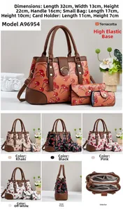 Vue détaillée du grand sac cabas avec motif cerise et structure intérieure compartimentée