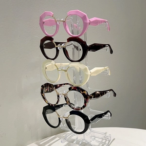 Five assorted irregular round metal fashion glasses with blue light blocking lenses