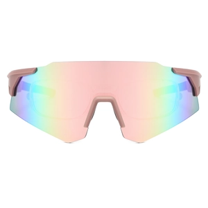 Lunettes de soleil de sport futuristes avec écran arc-en-ciel et monture PC mate