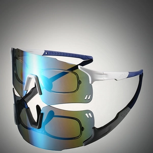 Detail view of sporty polarized sunglasses with inner frame for nearsightedness and reflection