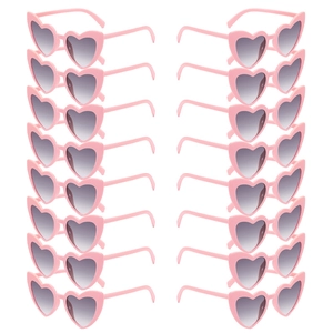 Lot de 16 lunettes de soleil en forme de cœur rose avec verres foncés pour les fêtes