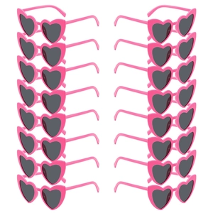 Lot de 16 lunettes de soleil roses en forme de cœur pour fêtes et événements festifs