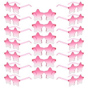 Pack de 21 gafas de sol sin montura en forma de estrella con lentes degradado rosa