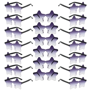 Pack de 21 pares de gafas de sol de estrella sin montura con lentes degradadas violeta