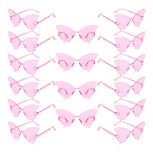 Lunettes De Soleil Sans Monture Papillon PC Lentille Dégradée Mode Fête Style Fée Accessoire
