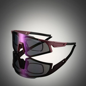 Oversize Sport Radsport Sonnenbrille UV400 Integrierte PC Shield Winddicht Outdoor Brille Mit Internem Kurzsichtigkeitsrahmen Unisex