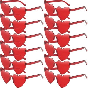 Occhiali Da Sole A Forma Di Cuore Senza Montatura PC UV400 Festa Festival Rave Y2K Moda Per Donne
