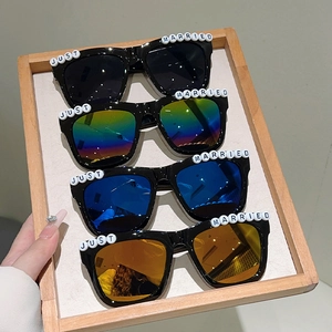 Just Married square sunglasses set with letter beads for wedding and bachelorette parties