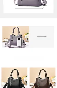 Detailed views of fashionable tote bags with size specs and heart-shaped key charms