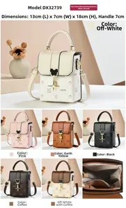 Detailed view of mini PU shoulder bag showing multiple colors and star pendant charms