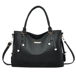 Women Large Capacity Tote Bag Lychee Pattern PU Leather Handbag With Detachable Shoulder Strap Commuter Style