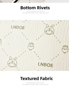Detail of white lychee leather texture with embossed rabbit and chick animal motifs