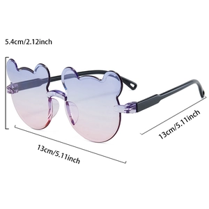 Détails des dimensions des lunettes de soleil enfant en forme d'ours dégradé