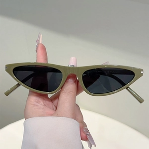 Y2K Future Style Triangle Cat Eye Sunglasses Narrow Frame Fashion Retro UV400 PC Plastic Eyewear For Women Men