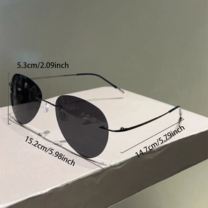 Tableau des tailles pour lunettes aviateur sans monture indiquant largeur et hauteur de 5,3cm