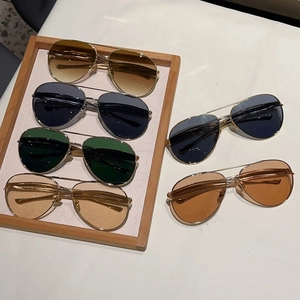 Classic aviator sunglasses with metal double bridge frames in multiple lens colors