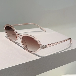 Lunettes De Soleil Ovales Vintage Rétro Monture PC Protection UV400 Mode Petites Lunettes Pour Femmes Plage Fête