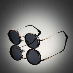 Round Sunglasses Retro Metal Frame UV400 Protection PC Lens Steampunk Fashion Streetwear Eyewear For Men Women