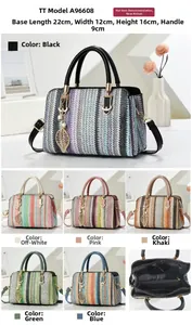 Detail view of woven leather handbag size 22x16cm and internal zipper compartment
