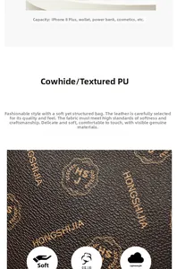 Detail view of printed Boston bag material showing soft leather texture and logo patterns