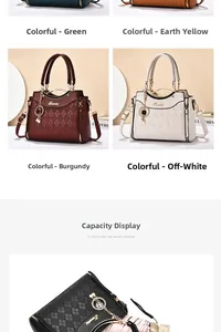 Sacs à main en cuir grainé de plusieurs couleurs montrant un intérieur spacieux
