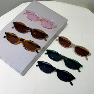 Retro oval sunglasses in six colors including tortoiseshell and black for a vintage look