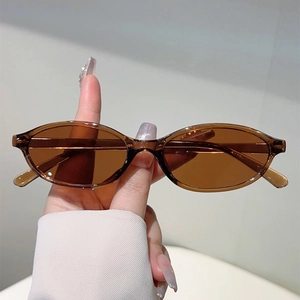 Retro Oval Sunglasses PC Frame PC Lens UV400 Protection Lightweight Narrow Frame Vintage Fashion Trendy Y2K For Women Men
