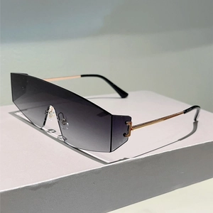 Lunettes De Soleil Masque Oversize Sans Monture Y2K Style Future Tech Verres Dégradés Protection UV400 Streetwear