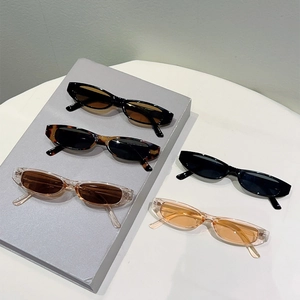 Collection de lunettes de soleil vintage ovales à petit cadre en noir, écaille et transparent