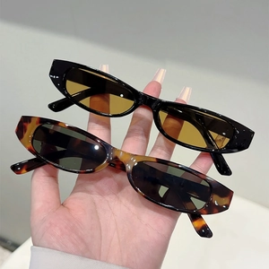 Lunettes De Soleil Ovales Rétro Petit Cadre PC UV400 Protection Y2K Mode Tendance Pour Extérieur Unisexe
