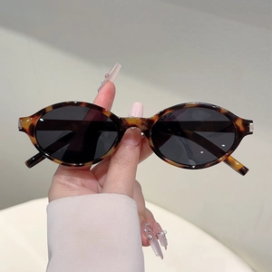 Lunettes De Soleil Rétro À Monture Ovale Vintage PC UV400 Protection Anti-Reflet Mode Pour Femmes Hommes Unisexe