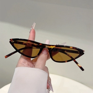 Nahaufnahme der Cat-Eye-Brille mit Schildpattmuster, braunen Gläsern und Metallscharnieren